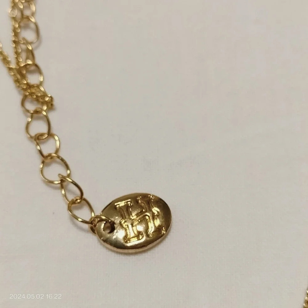 Howard Gold Tone Fashion Triangle Clear Rhinestone Accent Adjustable Necklace - Picture 5 of 8